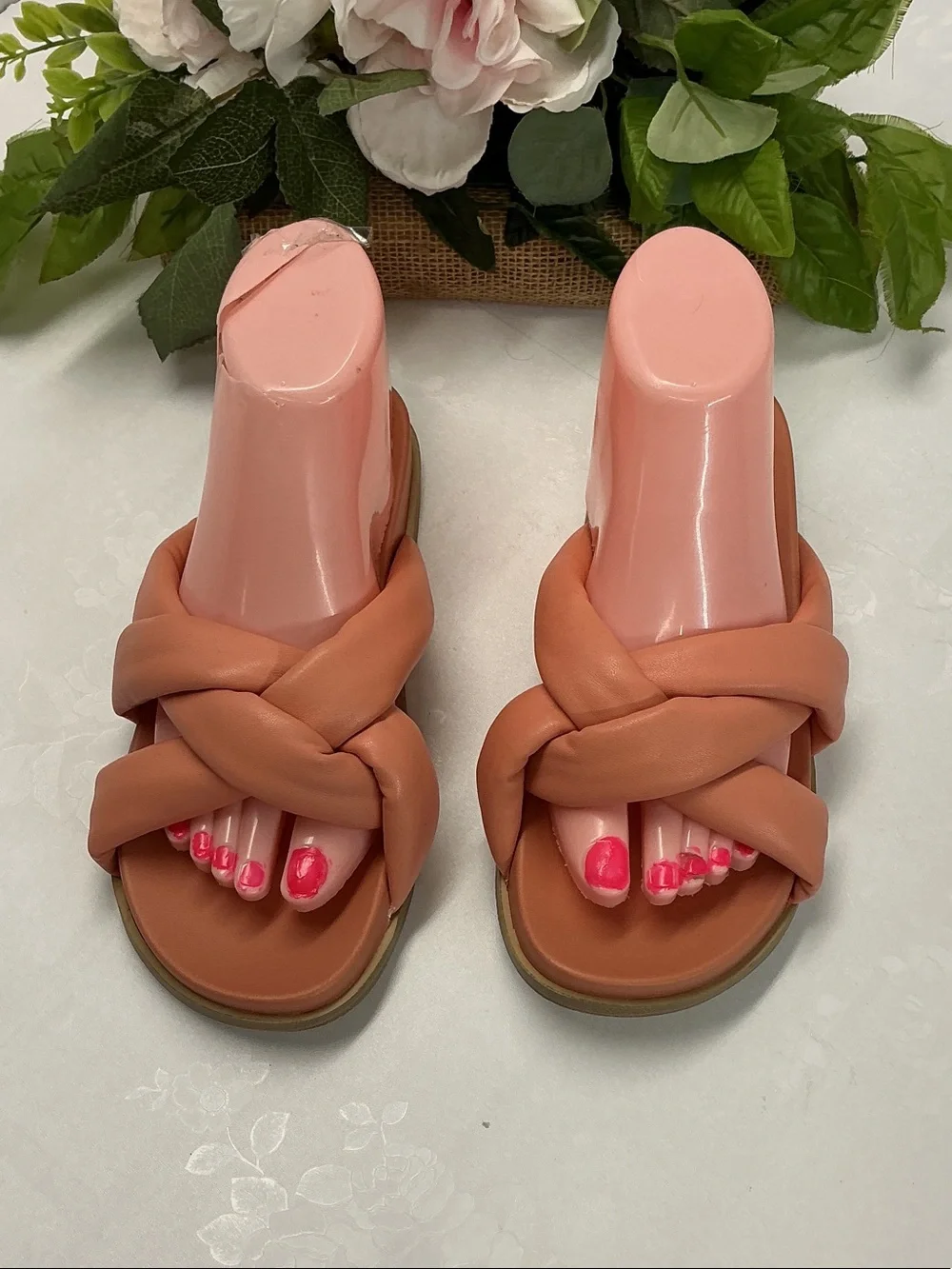 Women’s Braided Slide Sandals - Tan